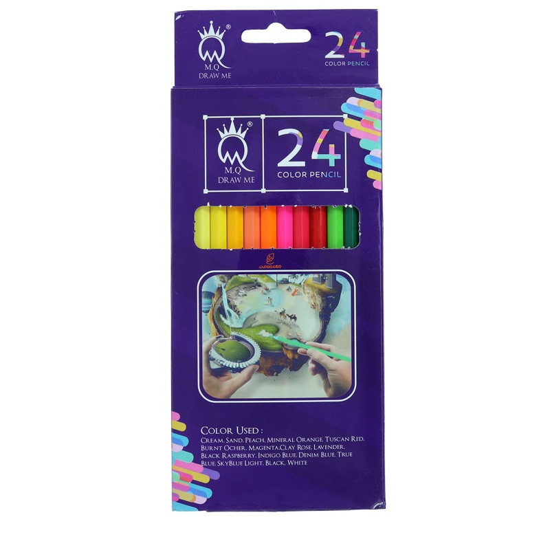 مداد رنگی 24 رنگ ام کیو مدل DRAW ME